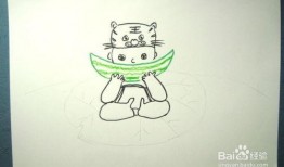 吃瓜娃娃简笔画,童趣盎然，萌态可掬